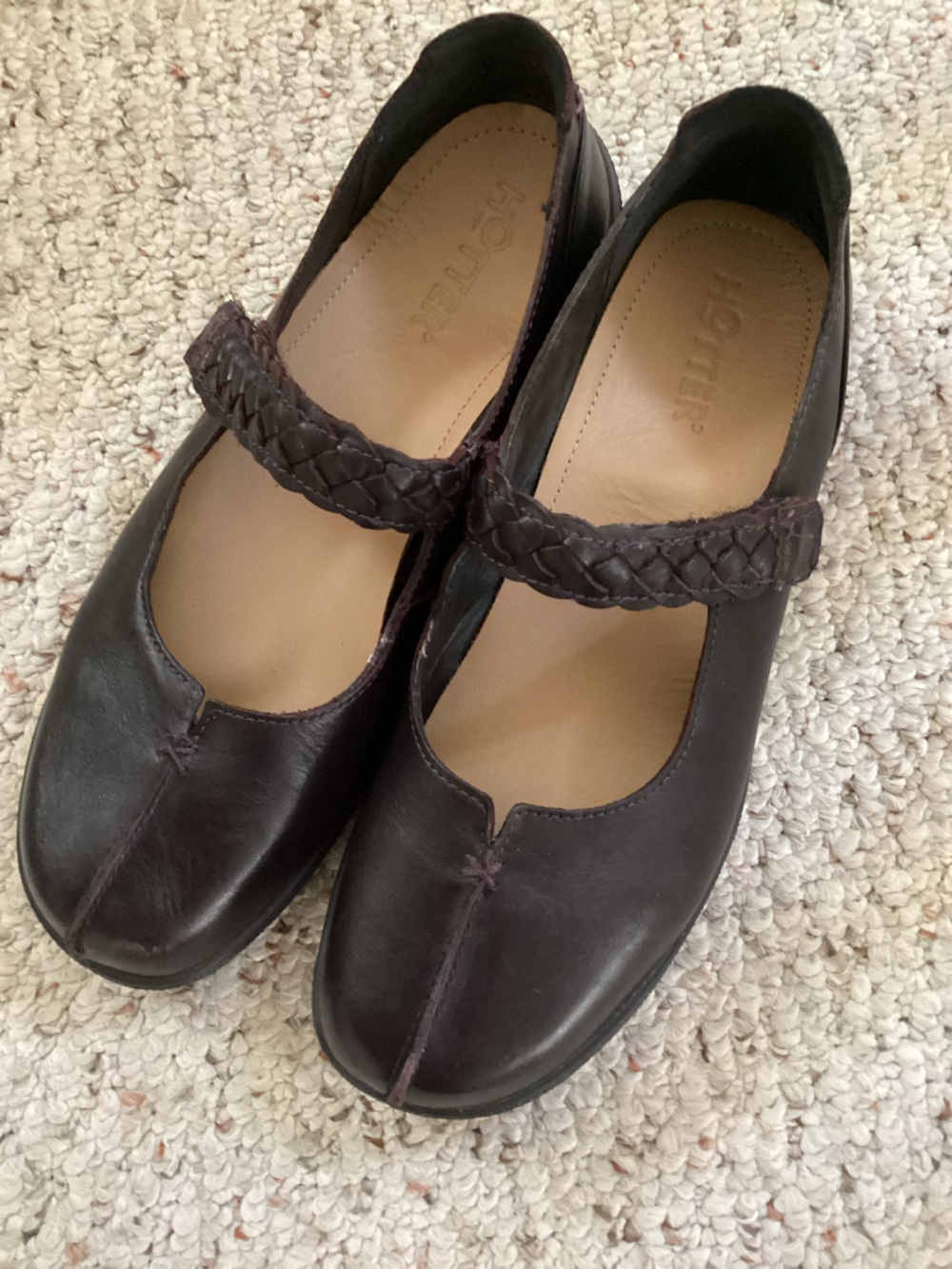 Hotter Leather Mary Jane’s in Dark Brown
